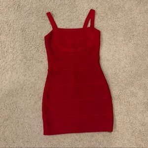 Herve Leger “Lady in Red” Bandage Dress